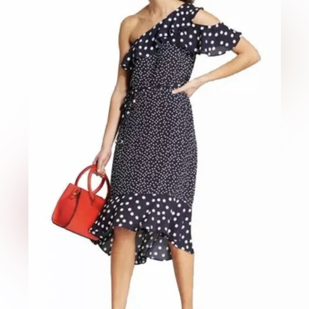 NWT A New Day One Shoulder Ruffle Midi Dress